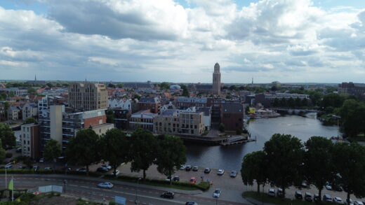 Uitzicht vanaf De Zwaan op de binnenstad